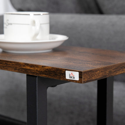 Coffee table with fabric bag & steel frame, dark brown