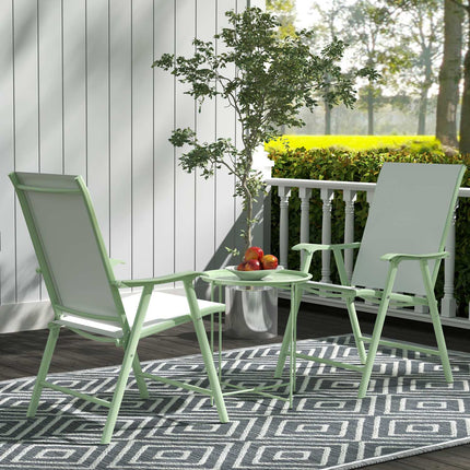 Round folding garden table - weatherproof & green, 46x50 cm