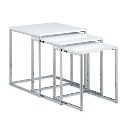 Side table in set of 3 with metal legs