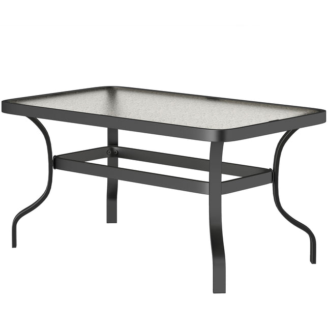 Coffee table in tempered glass, wave design, 95x55 cm, black