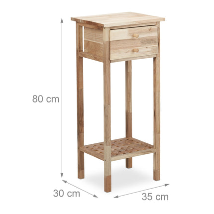 Side table walnut with drawer