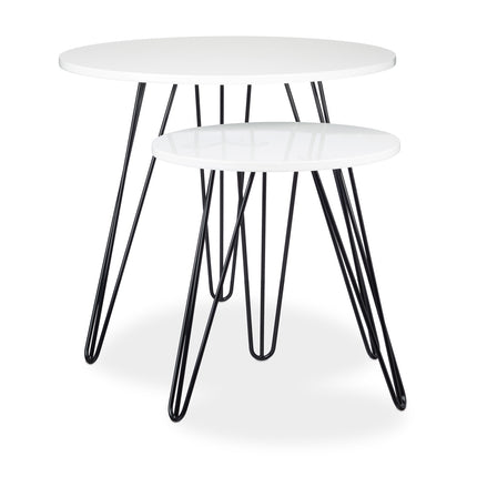 Side table white set of 2