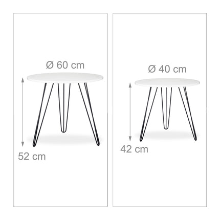 Side table white set of 2
