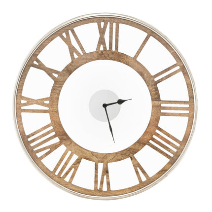 Silent Wood Wall Clock, Roman Numerals, 16 or 20 Inch