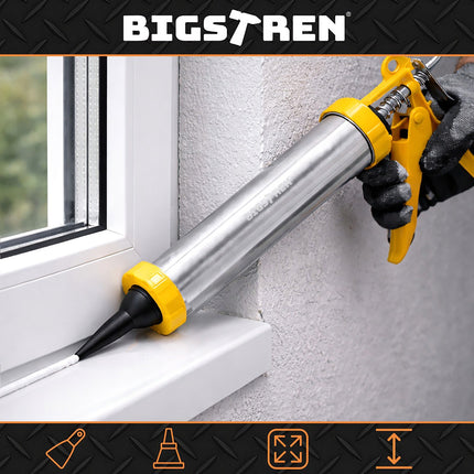 Silicone Caulking Gun 600ml with Nozzles & Spatulas