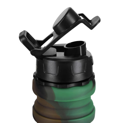 Silicone Folding Water Bottle, 500ml, Green