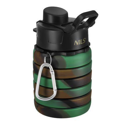 Silicone Folding Water Bottle, 500ml, Green