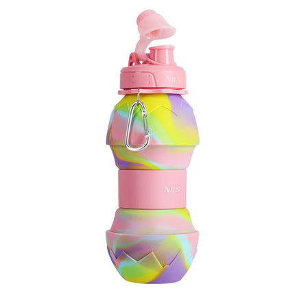 Silicone Folding Water Bottle, 700ml, Pink