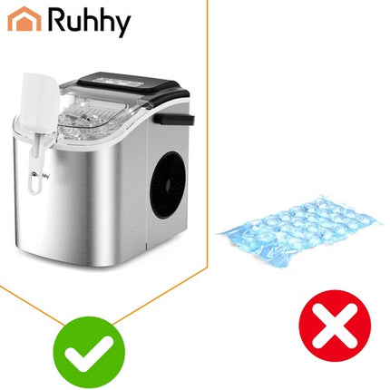 Silver Ice Maker, 1.2L Capacity, 12kg/Day Output