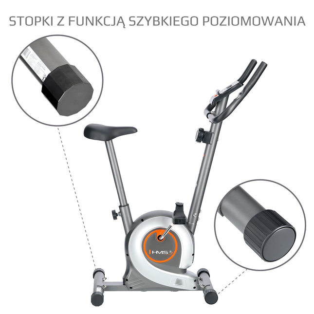 Silver Magnetic Stationary Bike – Adjustable Resistance