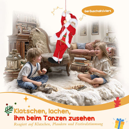 Singing Climbing Santa 60cm with Gift and Sound