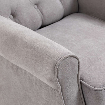 Gray Wingback Accent Chair, Tufted, Polyester, 74x86x102cm