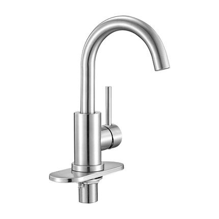 Single Handle Sink Faucet, Brushed Nickel, Anti-Splash 360