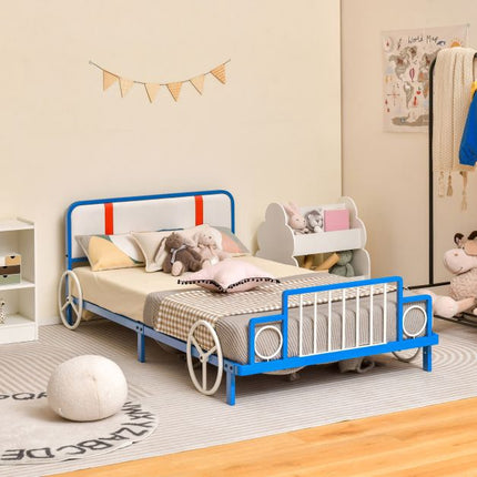 Single Kids Car Bed Frame With Upholstered Headboard