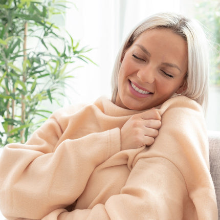 Single Sleeved Blanket with Central Pocket Faboulazy InnovaGoods - Beige
