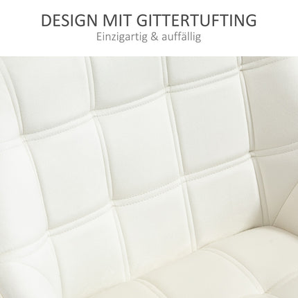 Cream Velvet-Look Armchair, raised legs, 64x62x72.5 cm