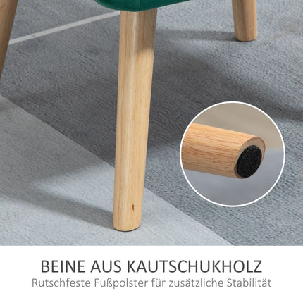 Velvet lounge chair, green, raised legs, 64x62x72.5 cm