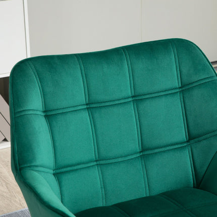 Velvet lounge chair, green, raised legs, 64x62x72.5 cm