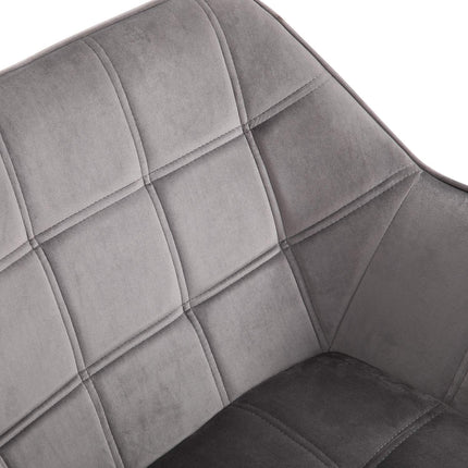 Velvet-like gray Scandinavian armchair, raised legs, 64 x 62 x 72.5 cm