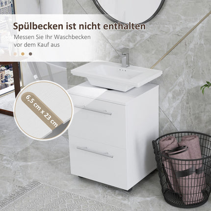 Bathroom base cabinet with drawer and tilt protection