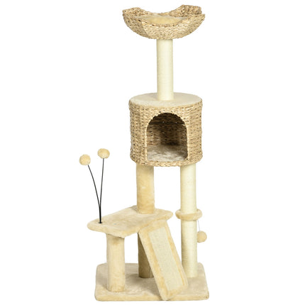 Large Cat Sisal Scratching Post with Cave and Play Ball