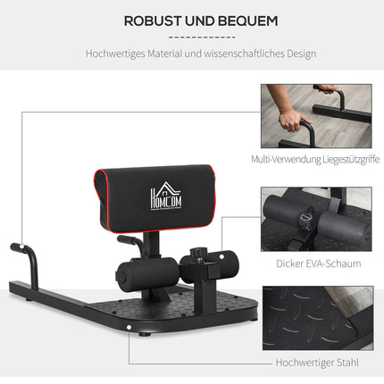 Adjustable 3-in-1 Sissy Squat & Leg Trainer, steel, black