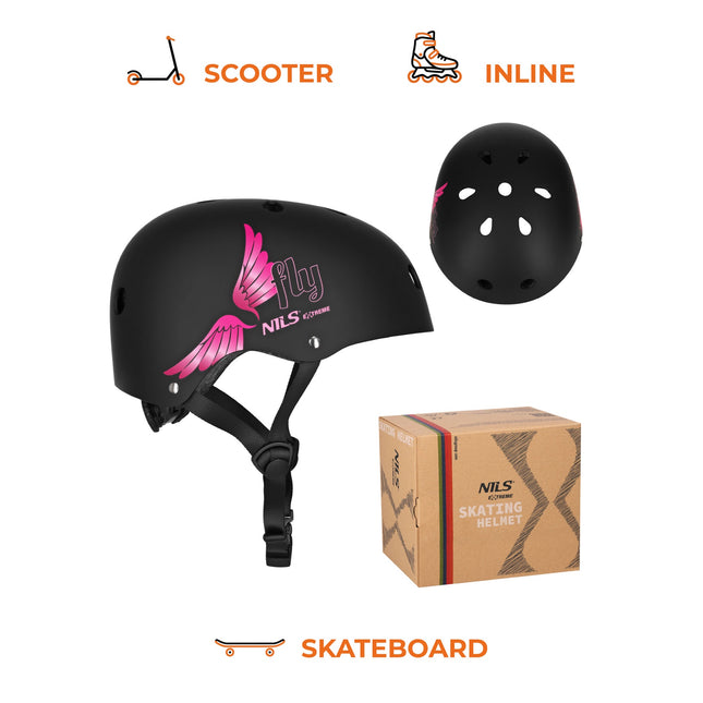Skate Helmet, Pink, M 55–58 cm, Dial Fit, 11 Vents