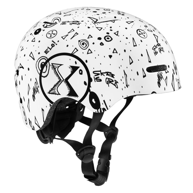 Skate Helmet, White, S (52-56cm), Lightweight, 10 Vents