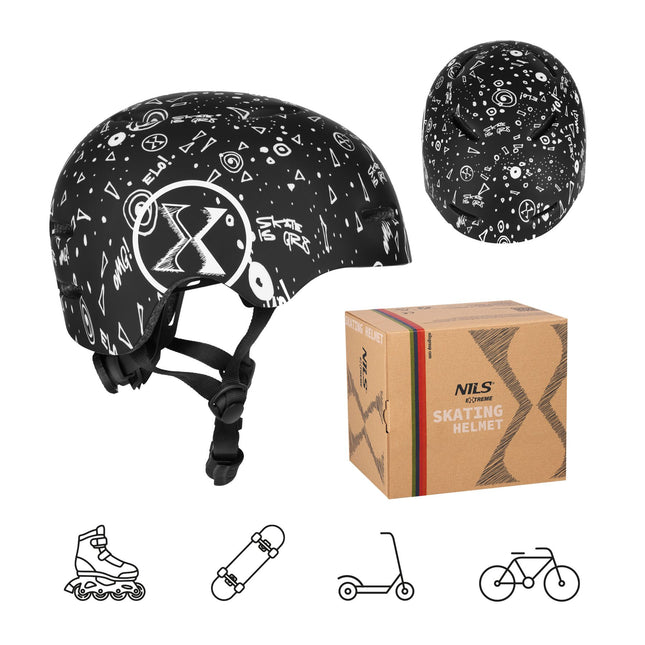 Skate Helmet XS (48-52cm) Black, Lightweight & Safe