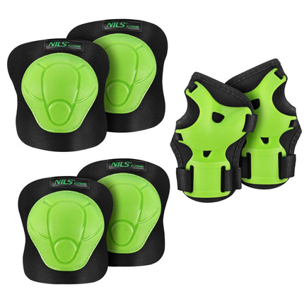 Skate Protective Gear Set, Wrist Elbow Knee, Green M