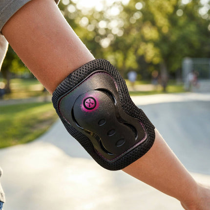Skate Protective Gear Set, Wrist Elbow Knee, Pink S
