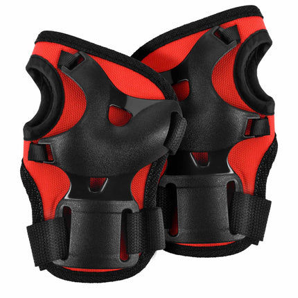 Skate Protective Gear Set, Wrist Elbow Knee, Red M