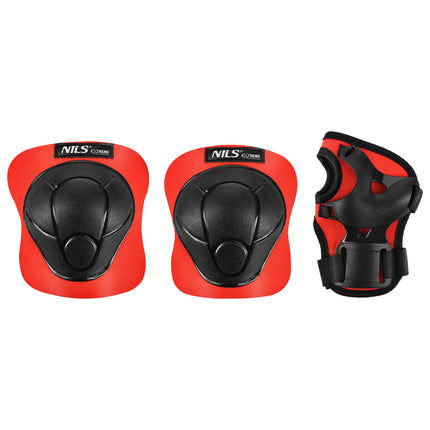 Skate Protective Gear Set, Wrist Elbow Knee, Red M