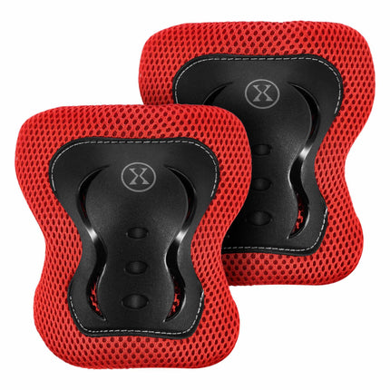 Skate Protective Gear Set, Wrist Elbow Knee, Red M