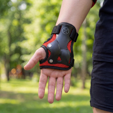 Skate Protective Gear Set, Wrist Elbow Knee, Red M