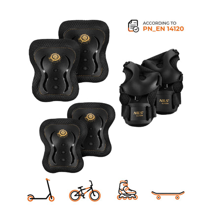 Skate Protective Gear Set, Wrist Elbow Knee, XL
