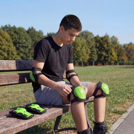 Skate Protective Pad Set, Wrist Elbow Knee, Green S