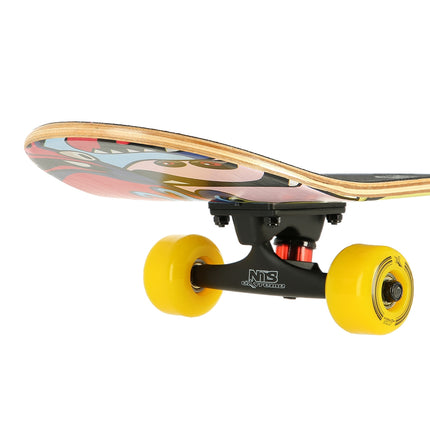 Skateboard with Colorful Worms Design, Single Deck