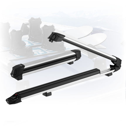 Ski And Snowboard Roof Rack, Lockable, 2-Pack Aluminum