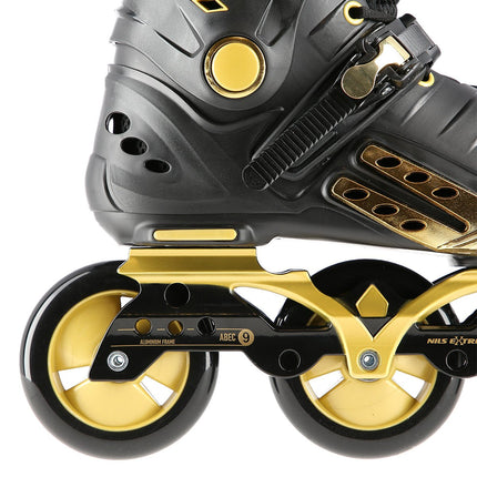 Slalom In-Line Skates, Black-Gold, Size 36