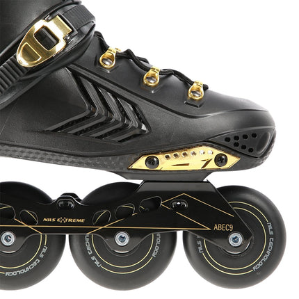 Slalom In-Line Skates, Black-Gold, Size 39