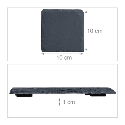 Slate Coasters Set, 20 Pieces, 10x10 cm