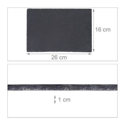 Slate Serving Plates Set of 8, 26x16 cm