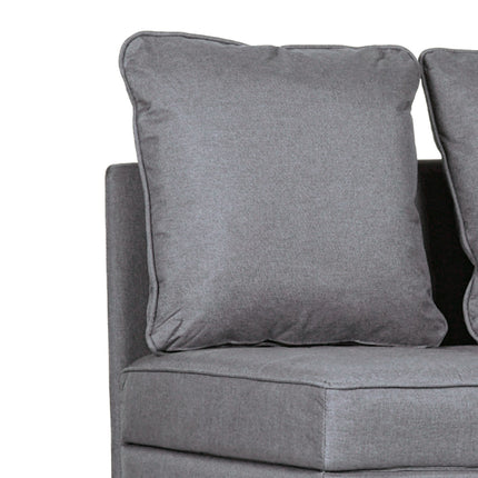 Sleeper chair, 2-seater armchair with bed function, foldable upholstered armchair with 2 cushions, linen-look cover, dark grey