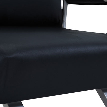 Folding sofa bed chair, black - adjustable, 120 kg capacity