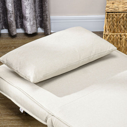 Folding daybed - adjustable, linen, cream white