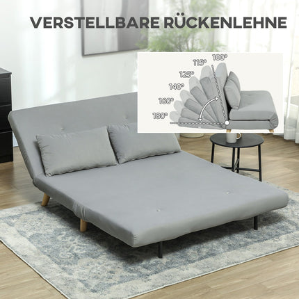 Folding velvet chair bed, adjustable, 250 kg capacity, gray