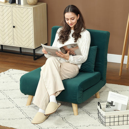 Folding Velvet Look Relax chair with adjustable backrest
