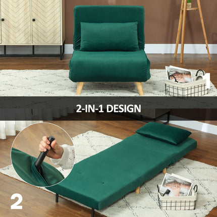 Folding Velvet Look Relax chair with adjustable backrest