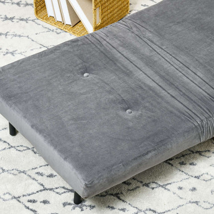 Folding sleeping chair Bed, Adjustable backrest, Gray velvet